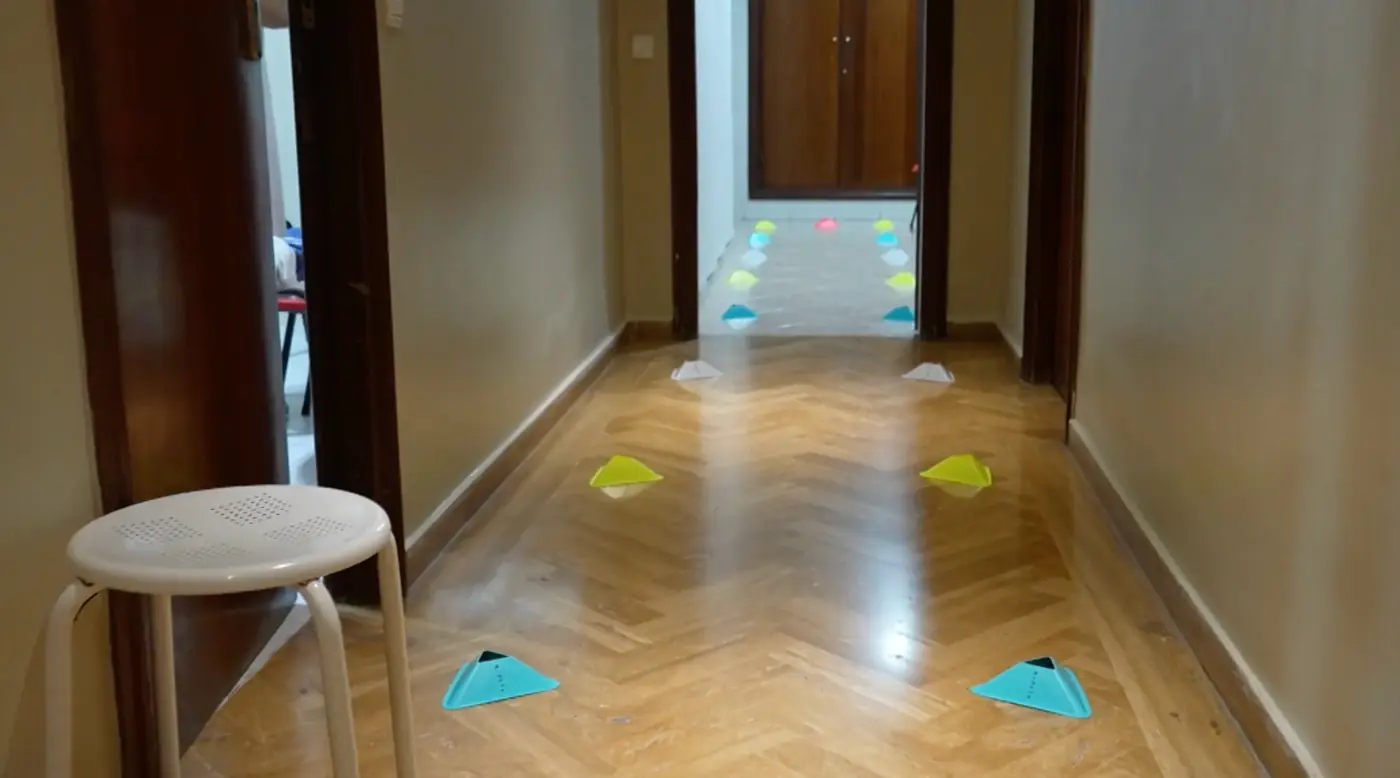 Couloir balisé pour le test de marche de 6 minutes